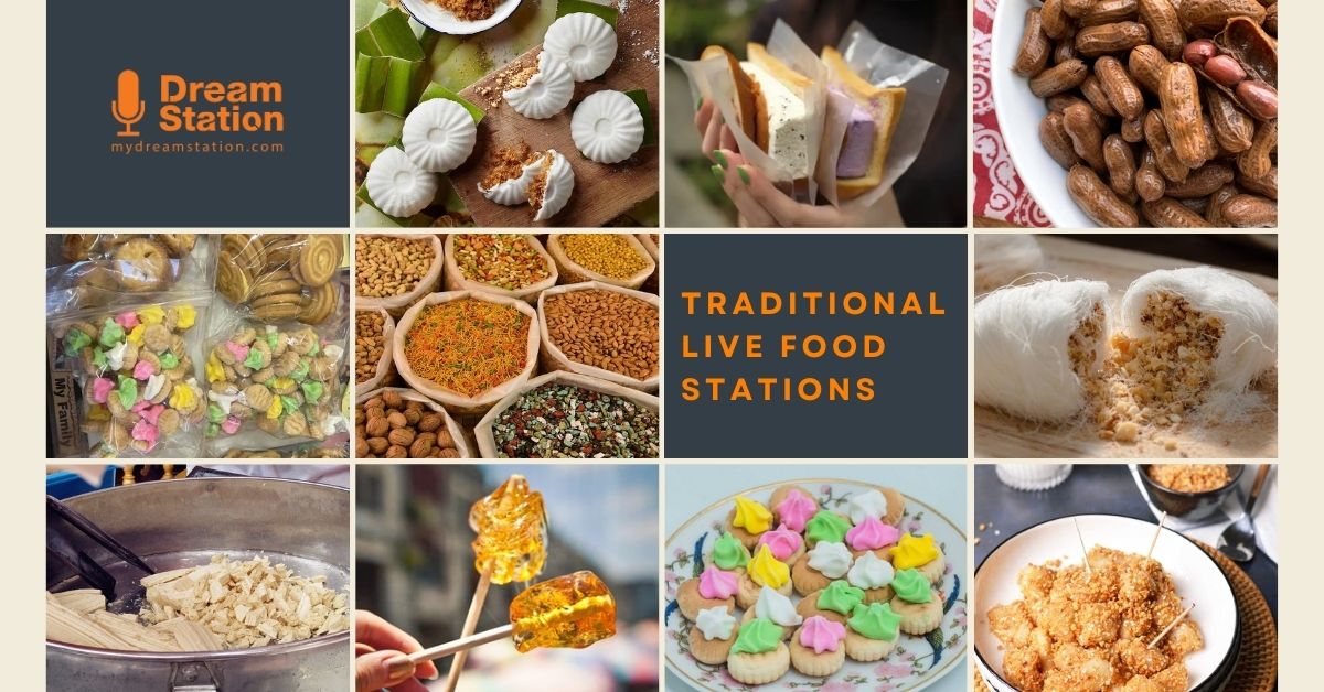 Traditional live food stations at Dream Station