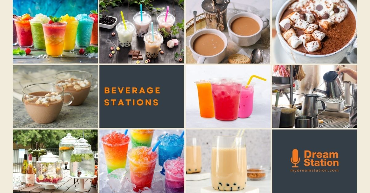 Beverage station options at Dream Station