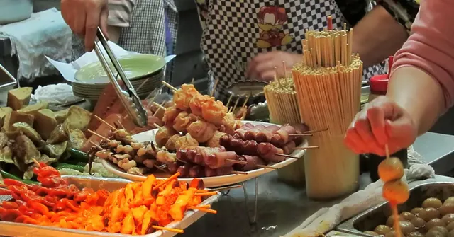 Dream Station's live food station offerings: Fried fish balls