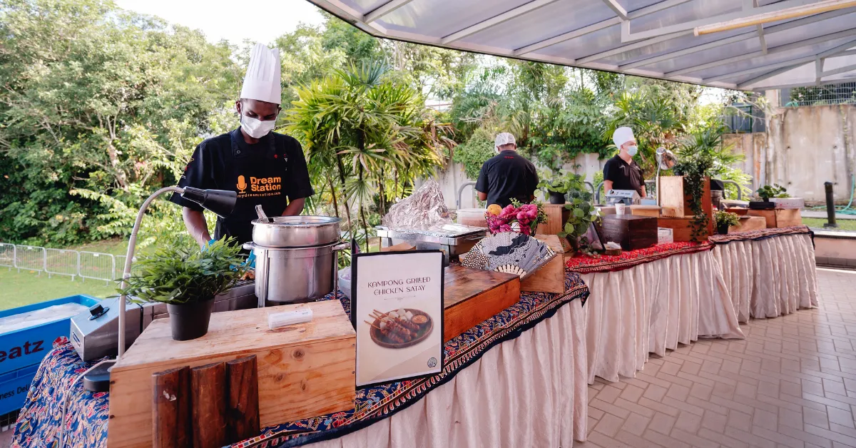 Dream Station's live food stations at an event