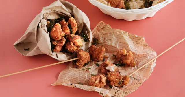 Dream Station's live food station offerings: Popcorn chicken