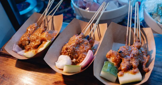 Dream Station's live food station offerings: Satay grill