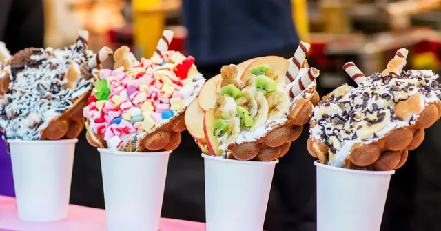 Dream Station's live food station offerings: Waffle