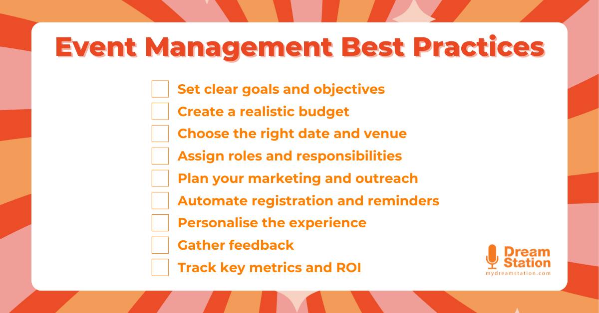 Event Management Best Practices Checklist