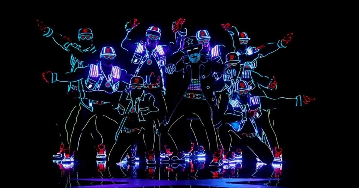A futuristic-inspired LED dance performance at an event