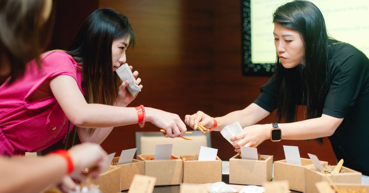 Our herbal sachet making station bring a refreshing and memorable experience to your event