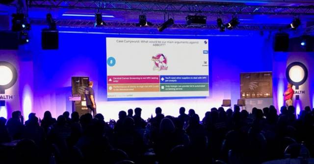 A live kahoot quiz at a dinner and dance event