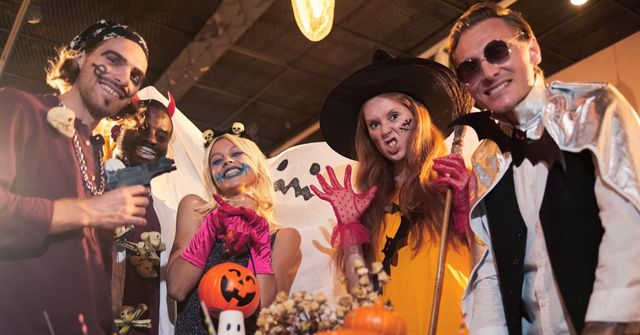 Office workers dress up as scary movie characters