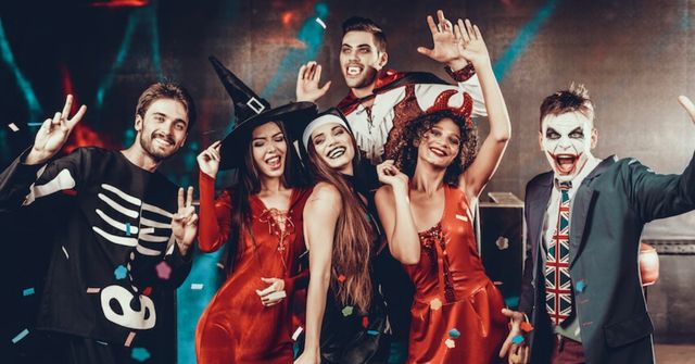 A group of people enjoy a well-chosen Halloween party theme 