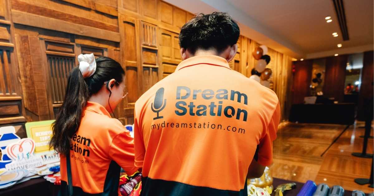 Dream Station staff is setting up for a grand opening event
