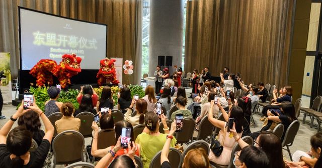 An overview of a grand opening ceremony