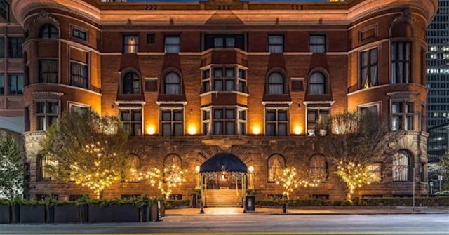 A front overview of a hotel which can be used as a Halloween party venue