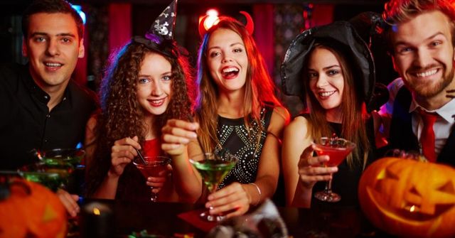 A group of participants at a Halloween party