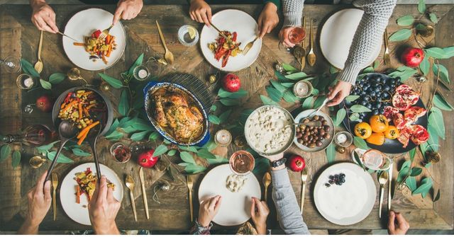 A company Christmas lunch at an office
