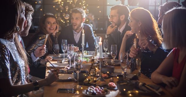 A company Christmas party dinner