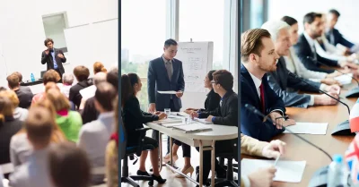 Explaining key differences between conference vs other events such as summit, seminar, meeting, and trade show