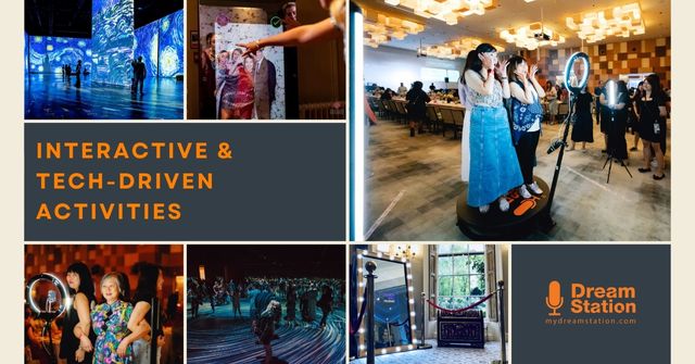 Collage of interactive and tech-driven fringe activities