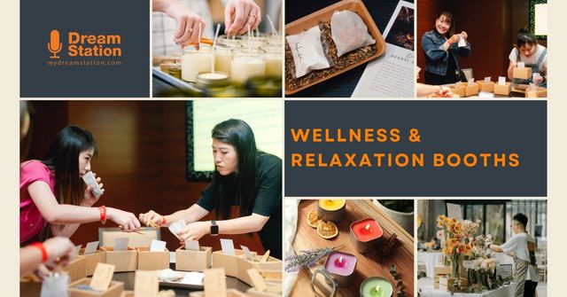 Collage of wellness and relaxation fringe activities