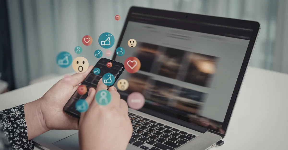 A person measures corporate event success on social media