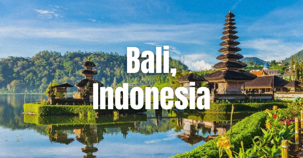 Banner introducing Bali (Indonesia) as a company offsite destination