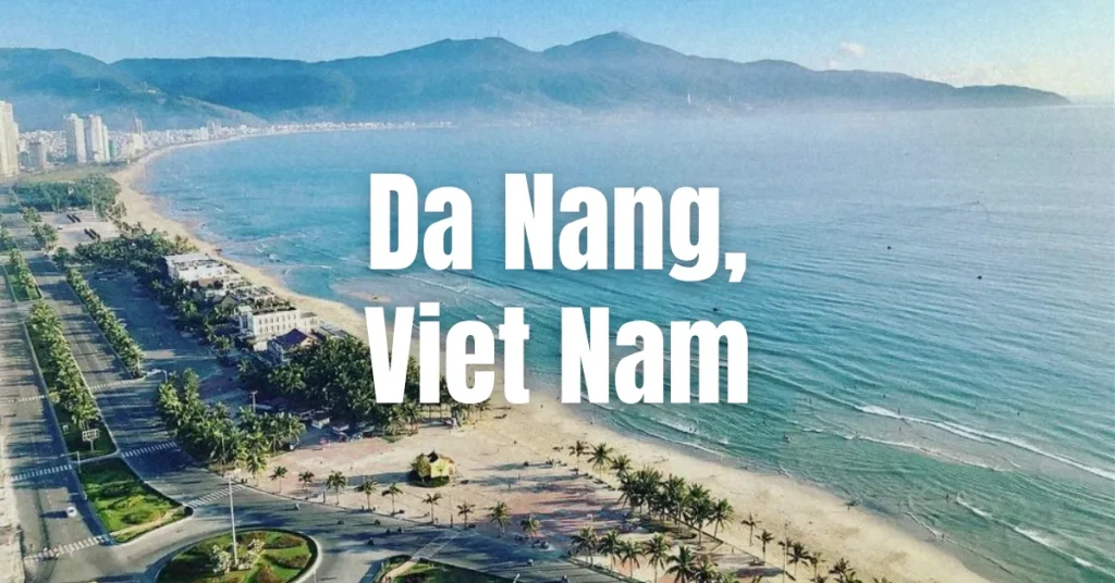 Banner introducing Da Nang (Viet Nam) as a company offsite destination