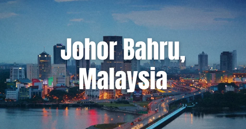 Banner introducing Johor Bahru (Malaysia) as a company offsite destination