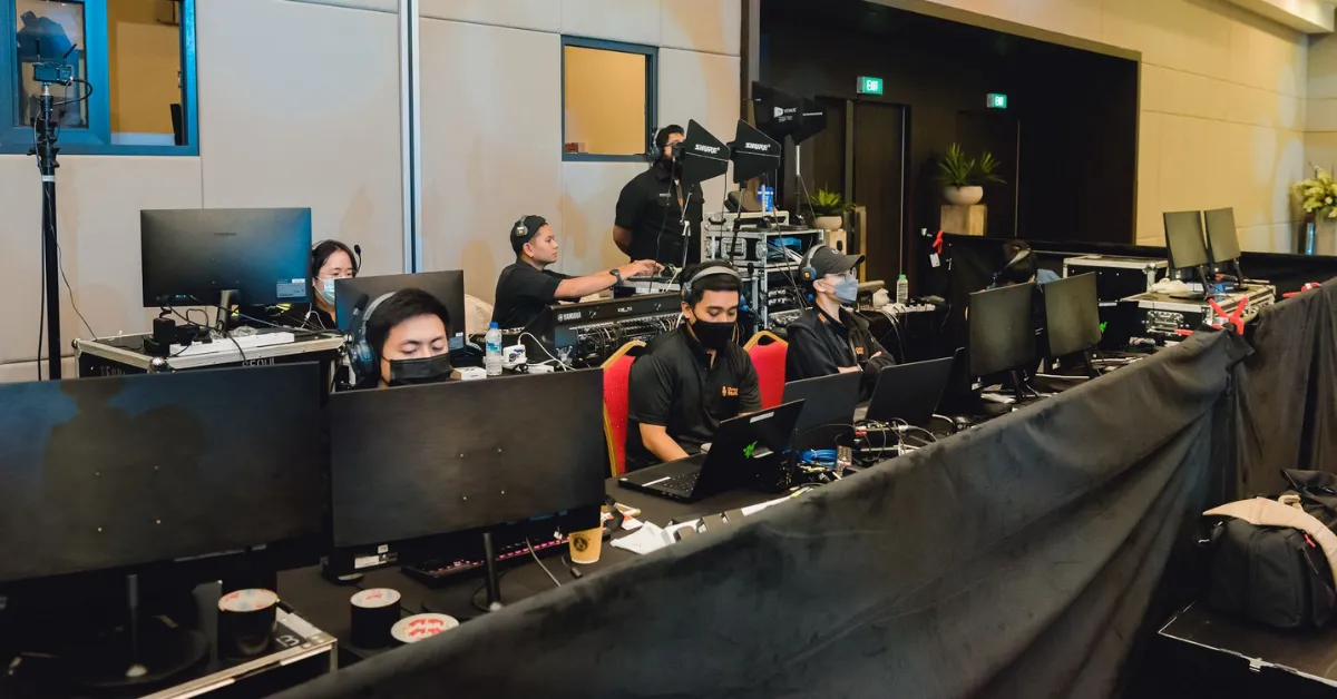 Dream Station team during a live event production project for a client