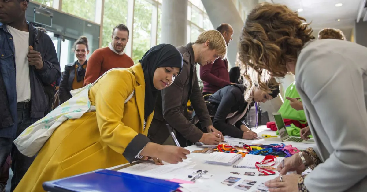 An registration area using technology to help prevent long queues at events